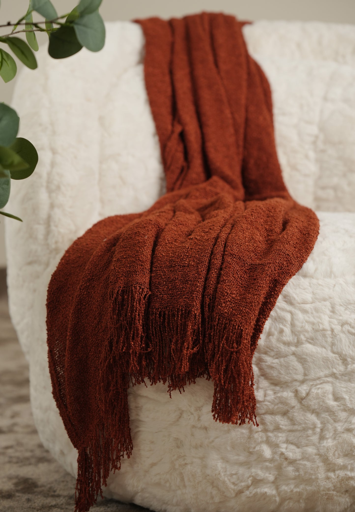 Sofa throw Cinnamon boucle