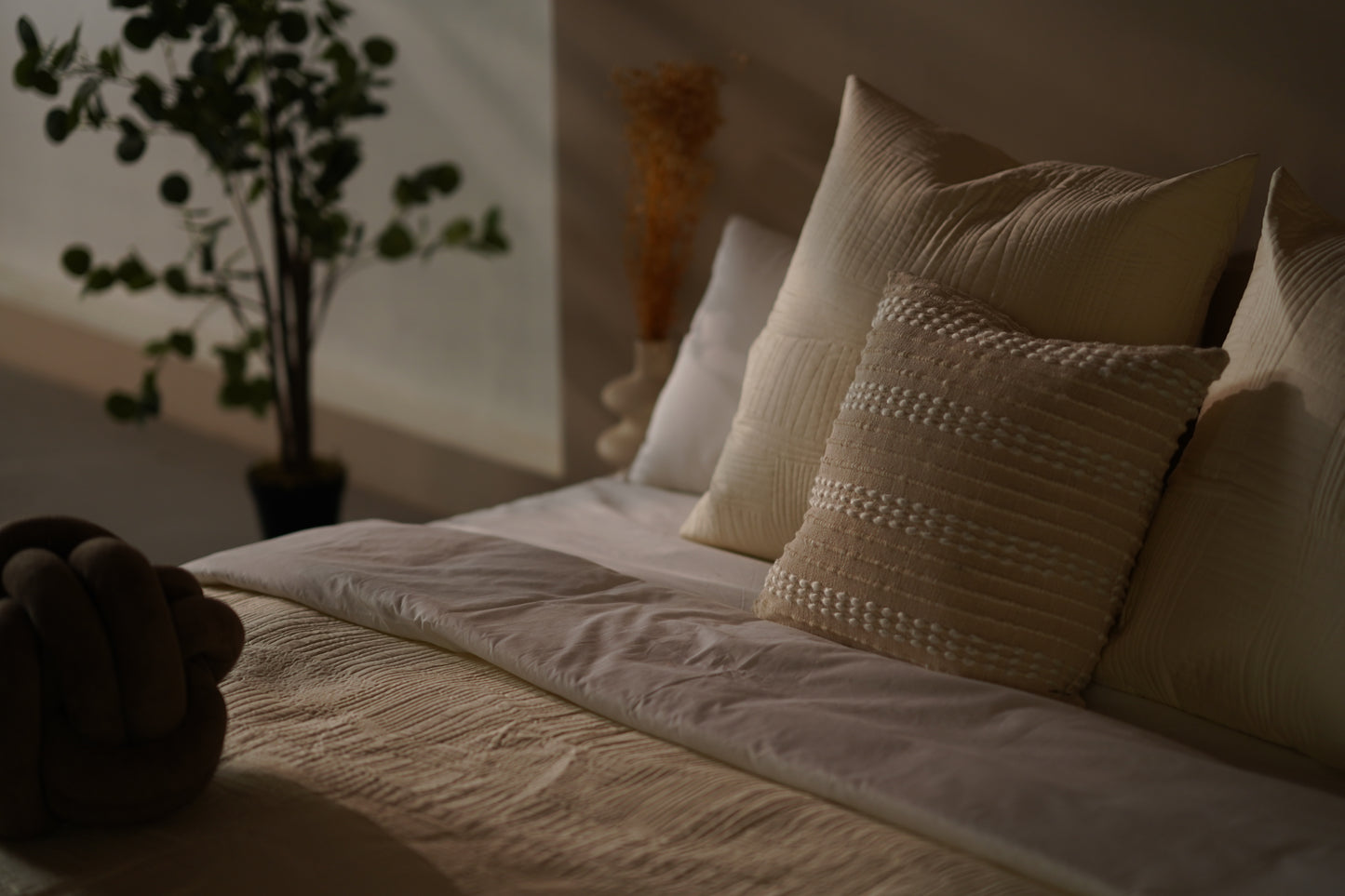 Bedcover Ivory Cotton Satin