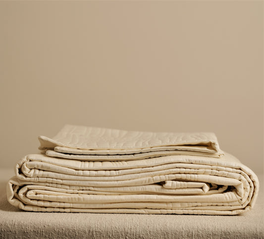 Bedcover Ivory Cotton Satin