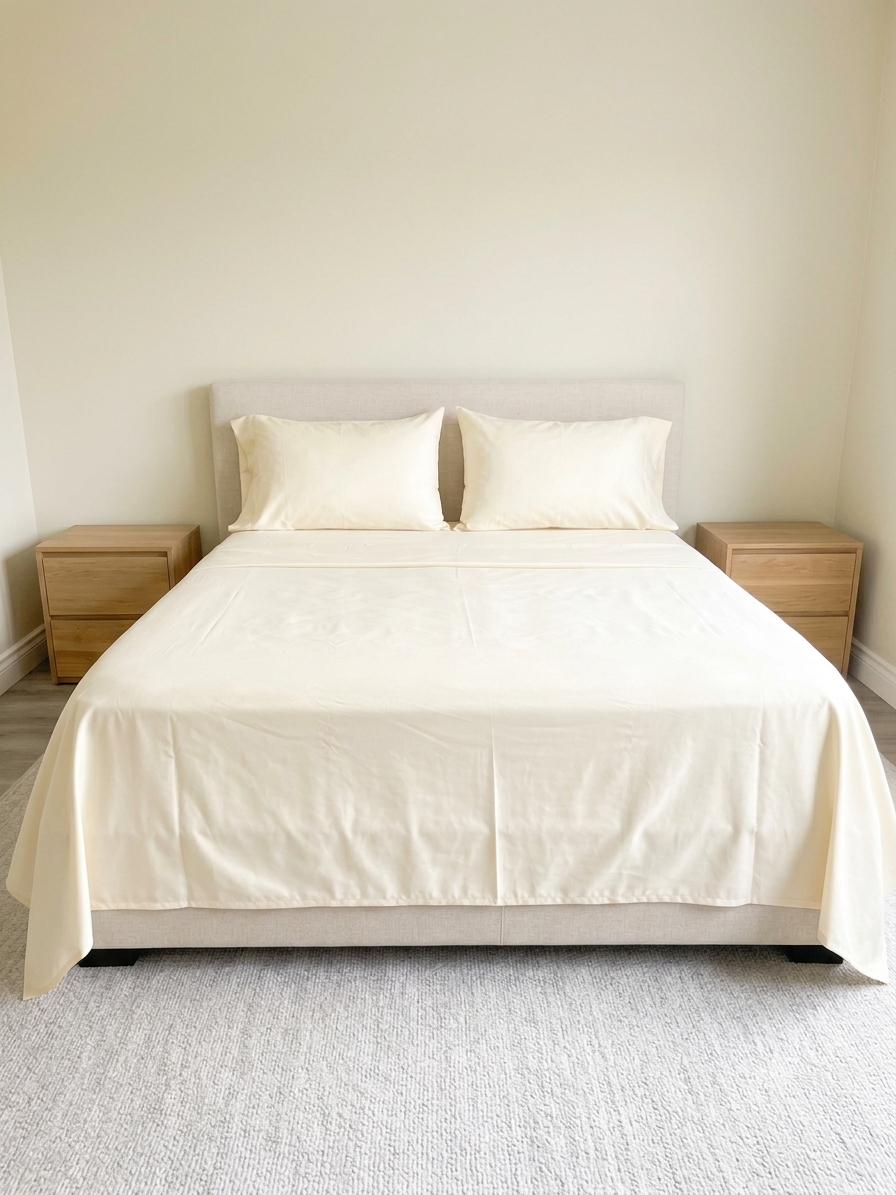 Bedsheet King Size Ivory 400 TC