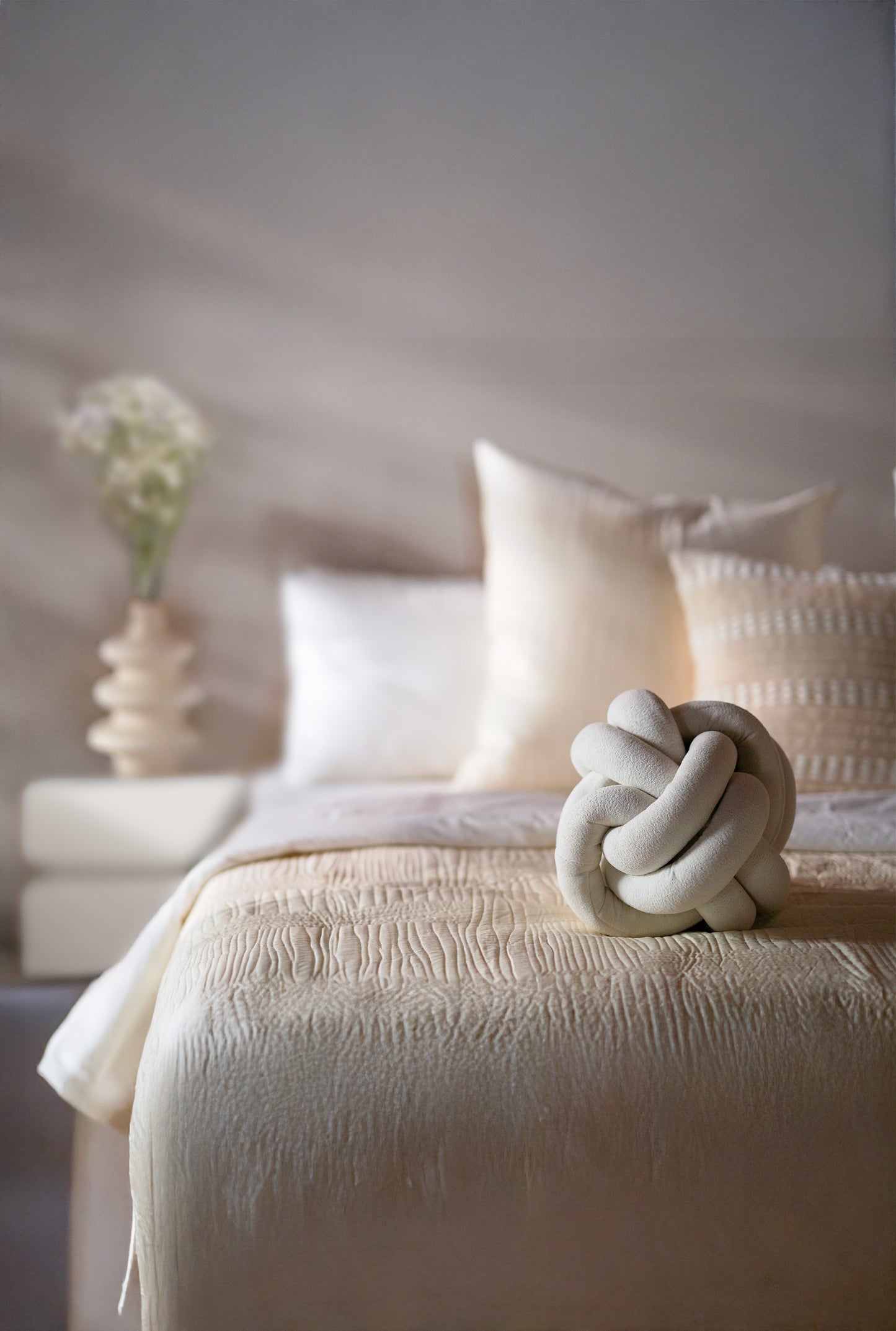 Bedcover Ivory Cotton Satin