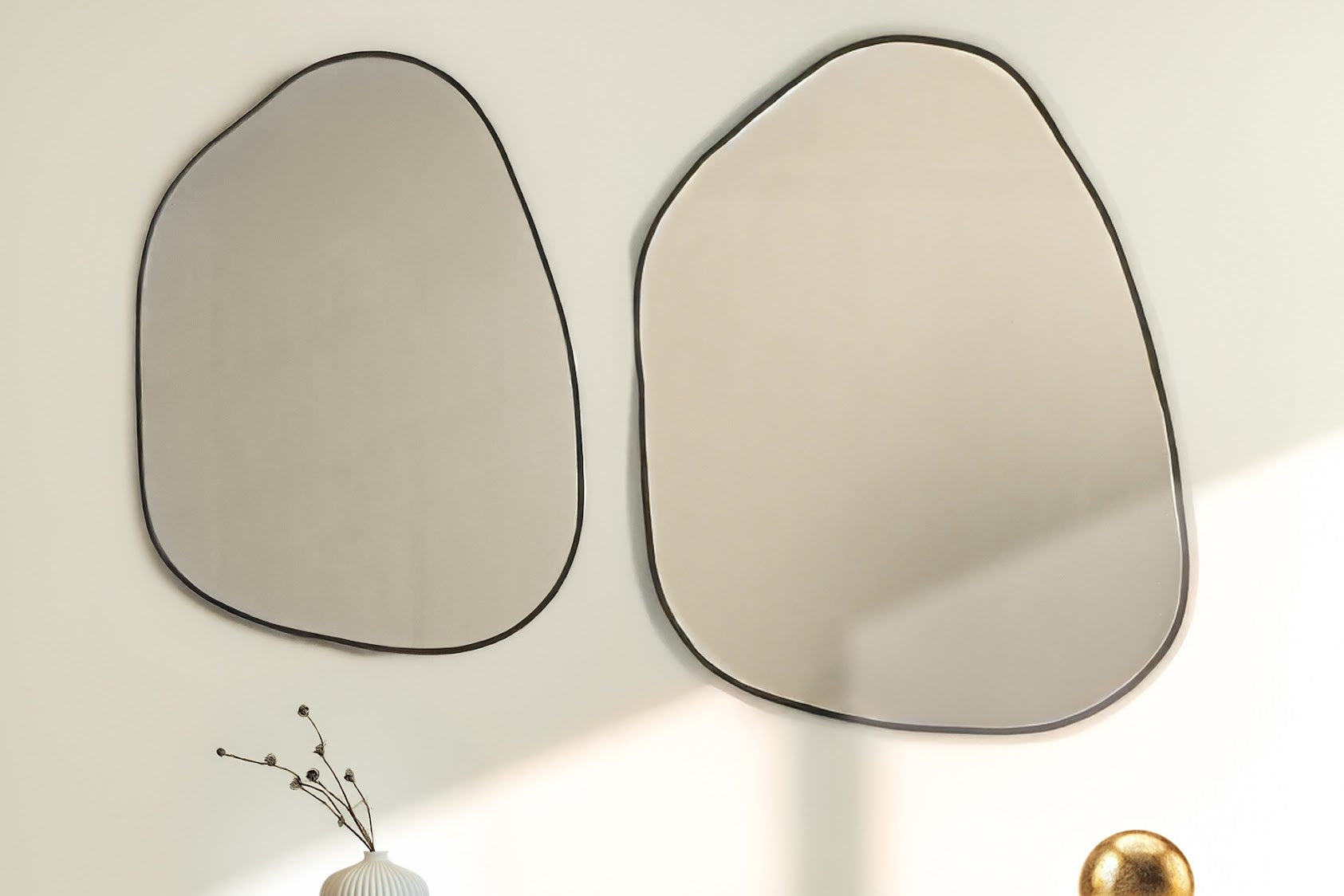 Organ Mirror set of 2 with black frame